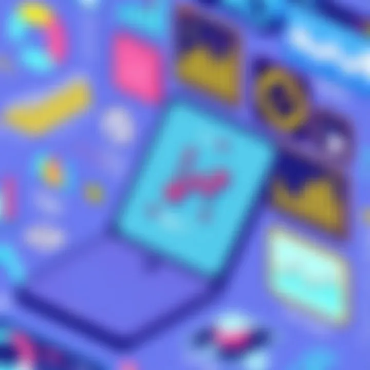 Illustration showcasing key performance indicators in app marketing