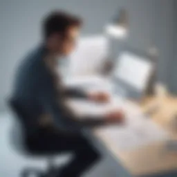 Architect at drafting table working on time tracking strategies