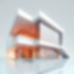 A digital rendering showcasing a modern architectural design created with Autodesk software.