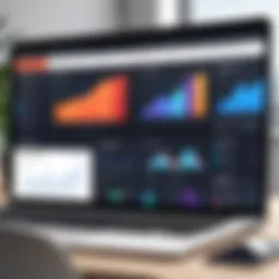 Illustration showing a dashboard of a CRM software