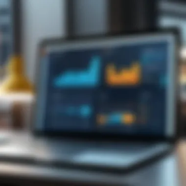 Sales Data Analysis for Small Business Small business owner analyzing sales data on a laptop