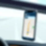 User interface of a navigation app showcasing real-time routing