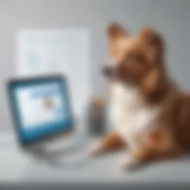 Pet owner exploring vet website for pet care tips