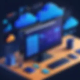 Illustration of Bitbucket Cloud interface showcasing collaboration features