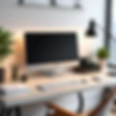 Productivity Zone Sleek home office desk with contemporary accessories