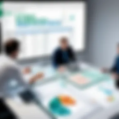 Collaborative Decision-Making Using Excel Professional team collaborating on Excel for decision-making