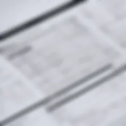 Detailed view of a construction bid sheet showcasing various components