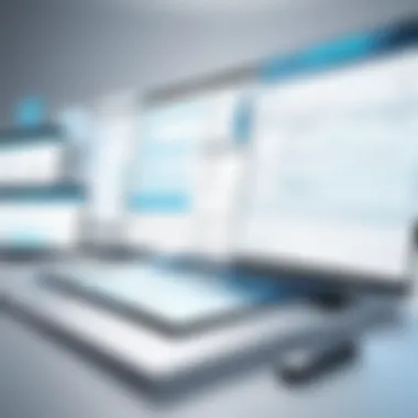 Digital Interface of Document Management A digital interface showcasing document organization features
