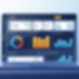 A dashboard interface showcasing invoicing software features