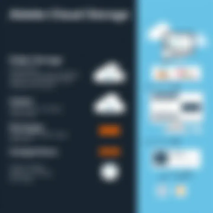 Comparison chart of Adobe Cloud Storage and its competitors