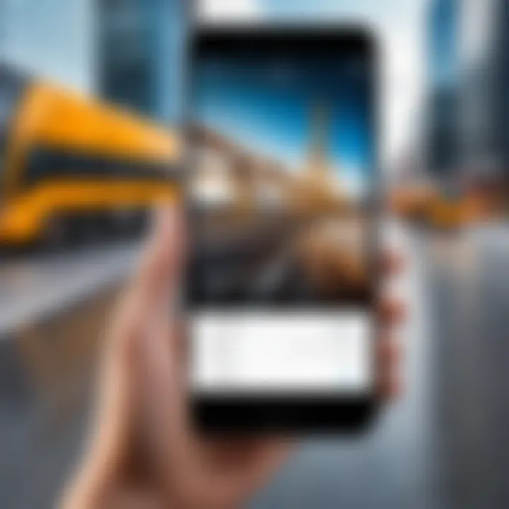 Mobile application of construction management software on a smartphone.