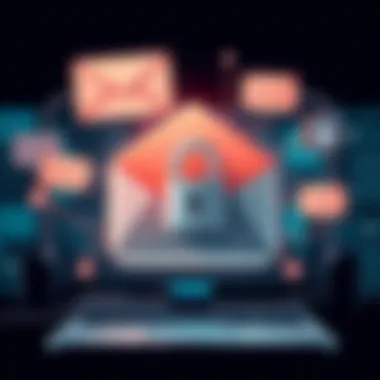 Email Encryption Concept An illustration of secure email encryption