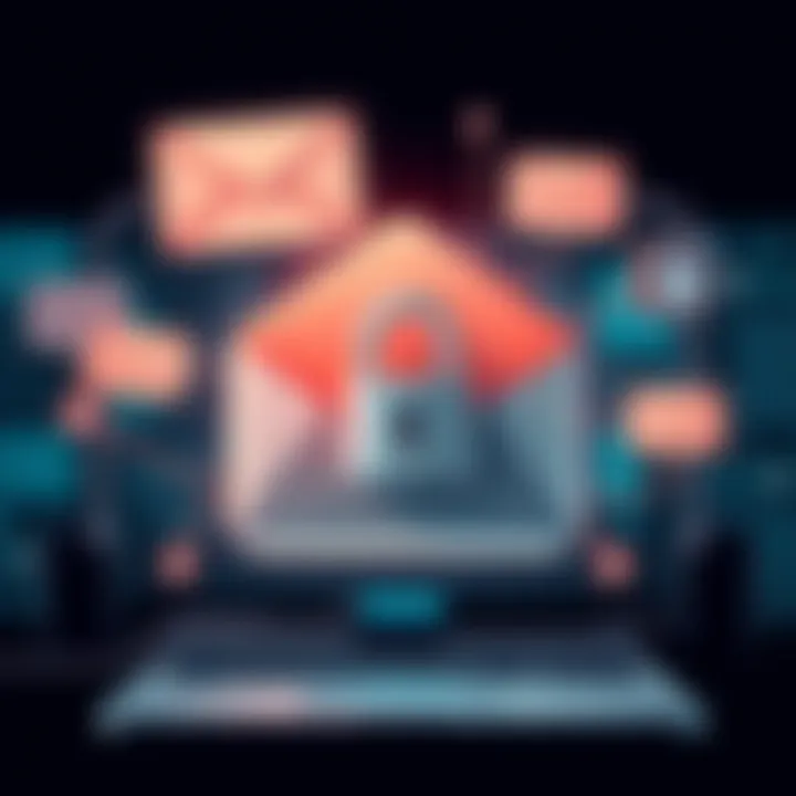 Email Encryption Concept An illustration of secure email encryption