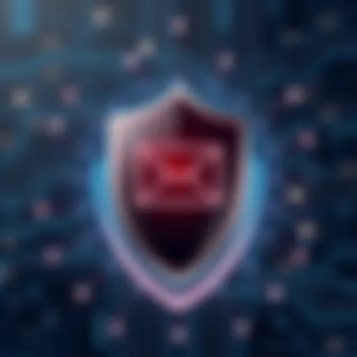 Email Security Shield A shield symbolizing email security