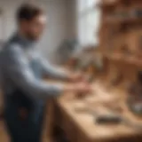 Craftsman working on wooden furniture