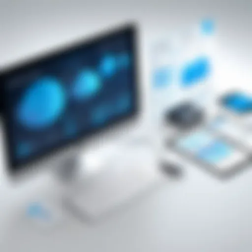 Illustration depicting the integration of various business processes in E-Business Suite