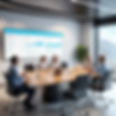 Team discussing vacation policies in a meeting room