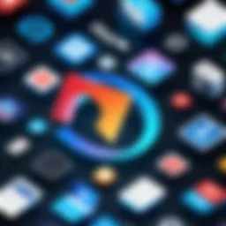 Illustration depicting various PDF software icons
