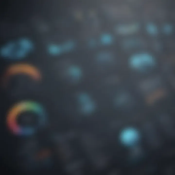 Conceptual visualization of graphic design program features comparison