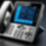 Close-up view of a Comcast Business IP phone showcasing the advanced interface and features.