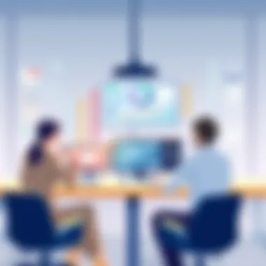 Business Collaboration with IP Telephony A business team collaborating using IP telephony