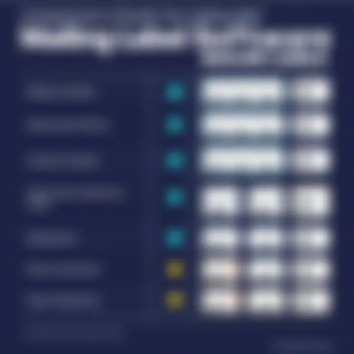 Comparison chart of popular mailing label software options