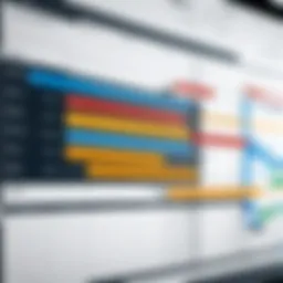 Visual representation of Gantt chart with various project timelines