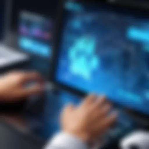 A digital collaboration between technology and business sectors symbolizing partnership.