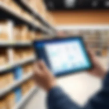 Streamlining Inventory Management for Success A small retail owner analyzing inventory data on a tablet