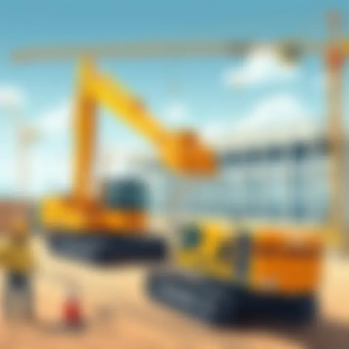 Innovative Construction Machinery An innovative construction site showcasing advanced machinery
