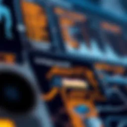 A close-up of a digital interface showcasing innovative technology features
