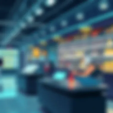 Future Trends in Wine Retail Technology A futuristic concept of technology influencing wine retail operations