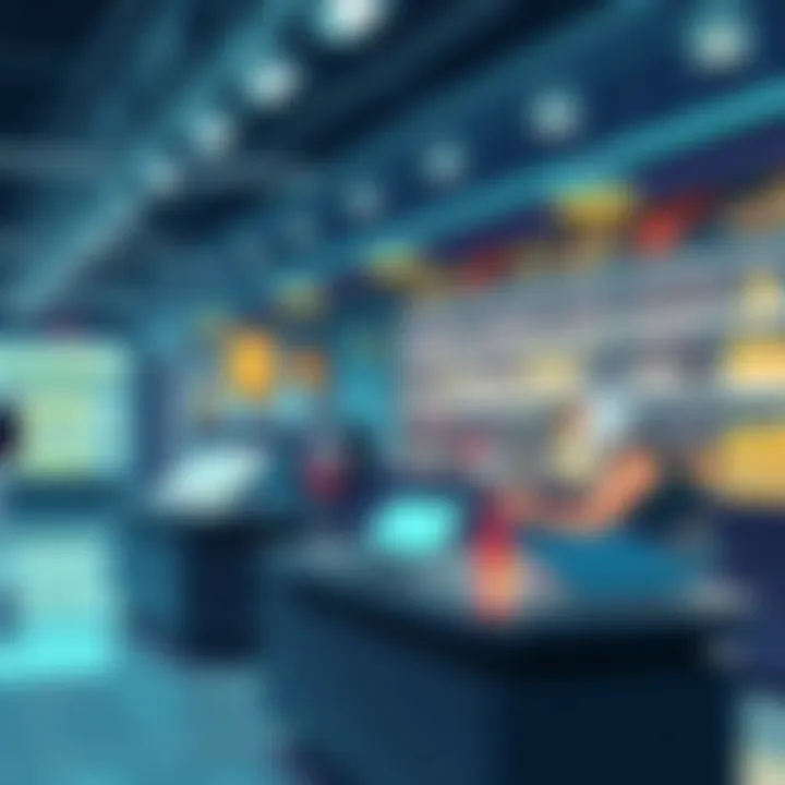 Future Trends in Wine Retail Technology A futuristic concept of technology influencing wine retail operations