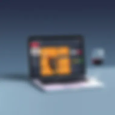 Overview of Wine Store Software Features An overview of wine store software features displayed on a laptop