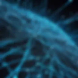 Illustration depicting intricate fiber optic network connections