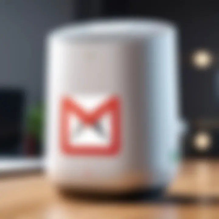 Illustration of voice command integration with Gmail