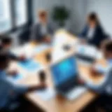 Team collaboration in an office setting