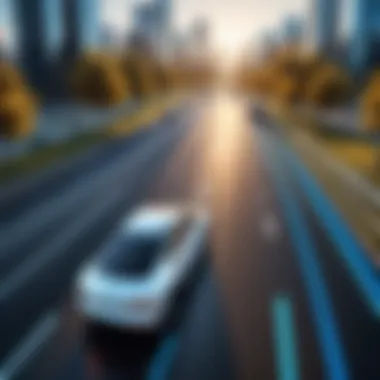 The Future of Autonomous Fleet Management A conceptual illustration of autonomous vehicles on the road