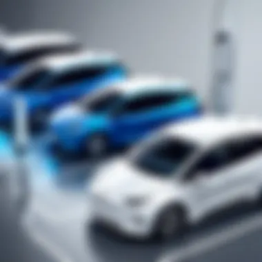 Electrification in Fleet Operations Electric vehicles lined up for a fleet charging station