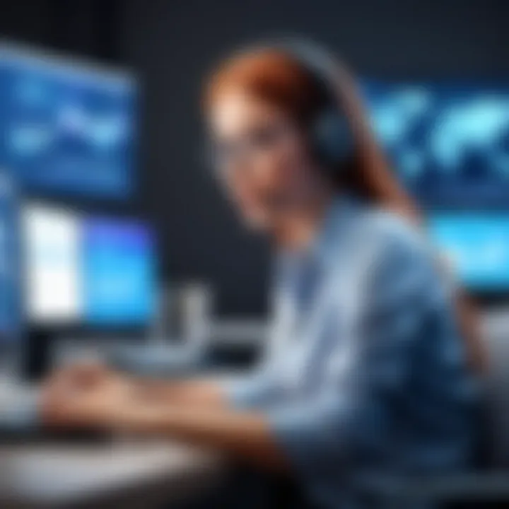 Illustration of customer support agents utilizing Kayako for client interactions
