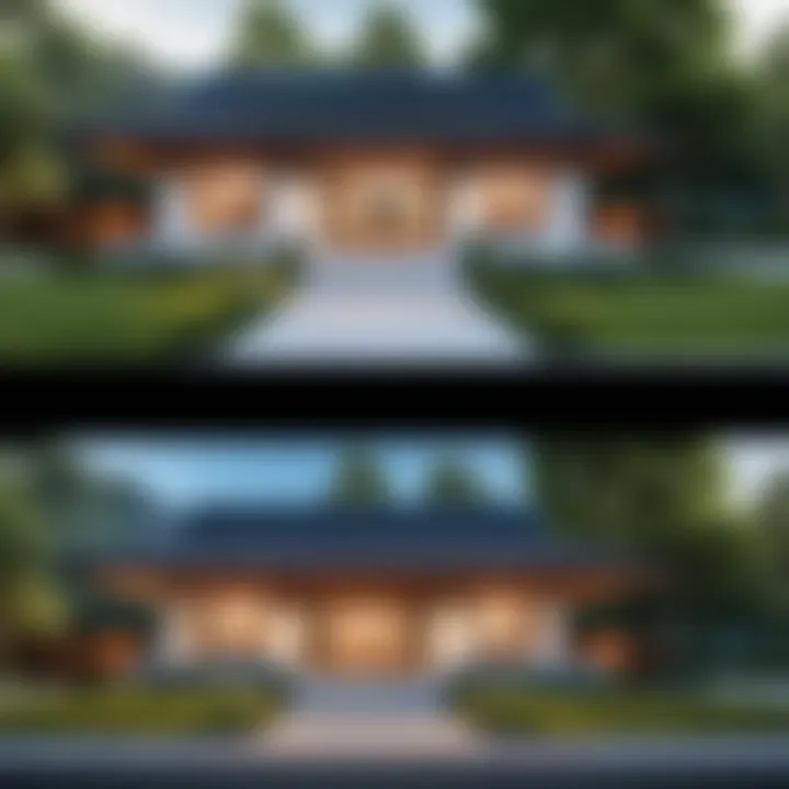 Before and after comparison of a design project using Lumion