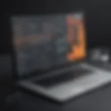 Macbook Pro with construction scheduling software interface