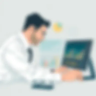 An attorney analyzing case data through advanced software tools