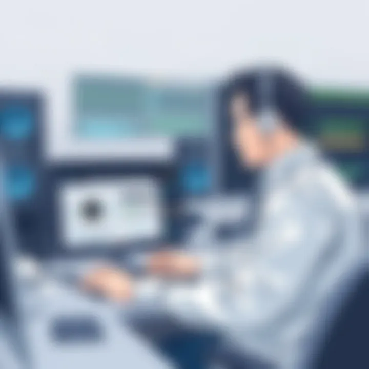 User navigating sound engineering software features