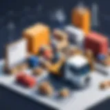 Illustration depicting efficient logistics management with Shopify