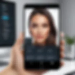Digital interface showcasing client profile features in a salon app