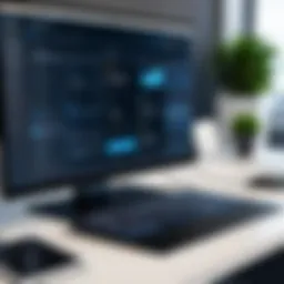 Illustration of a service desk interface showcasing user-friendly design and functionality.