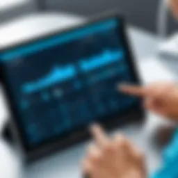 A sleek user interface of a patient management system on a tablet.
