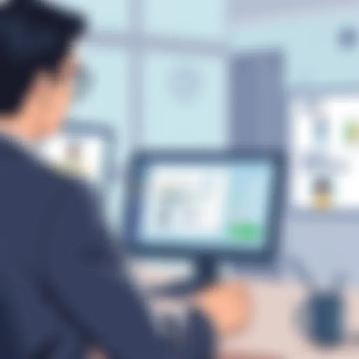 Business professional using Powtoon for marketing presentations