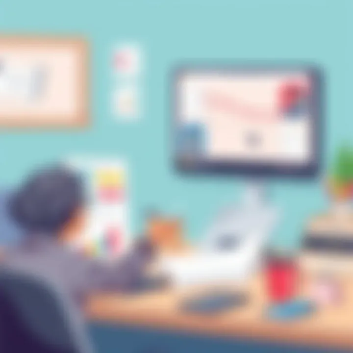 Educator utilizing Powtoon for creating engaging lesson materials